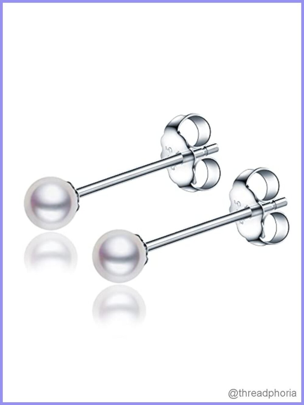 3-3.5mm Freshwater Pearl Stud Earrings Sterling Silver Push Back